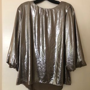 Ann Taylor Metallic Top with 3/4 sleeves Size M